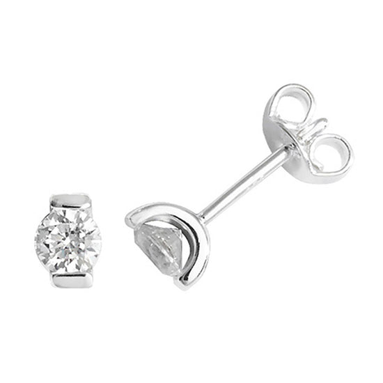 SIL BAR SET CZ STUD