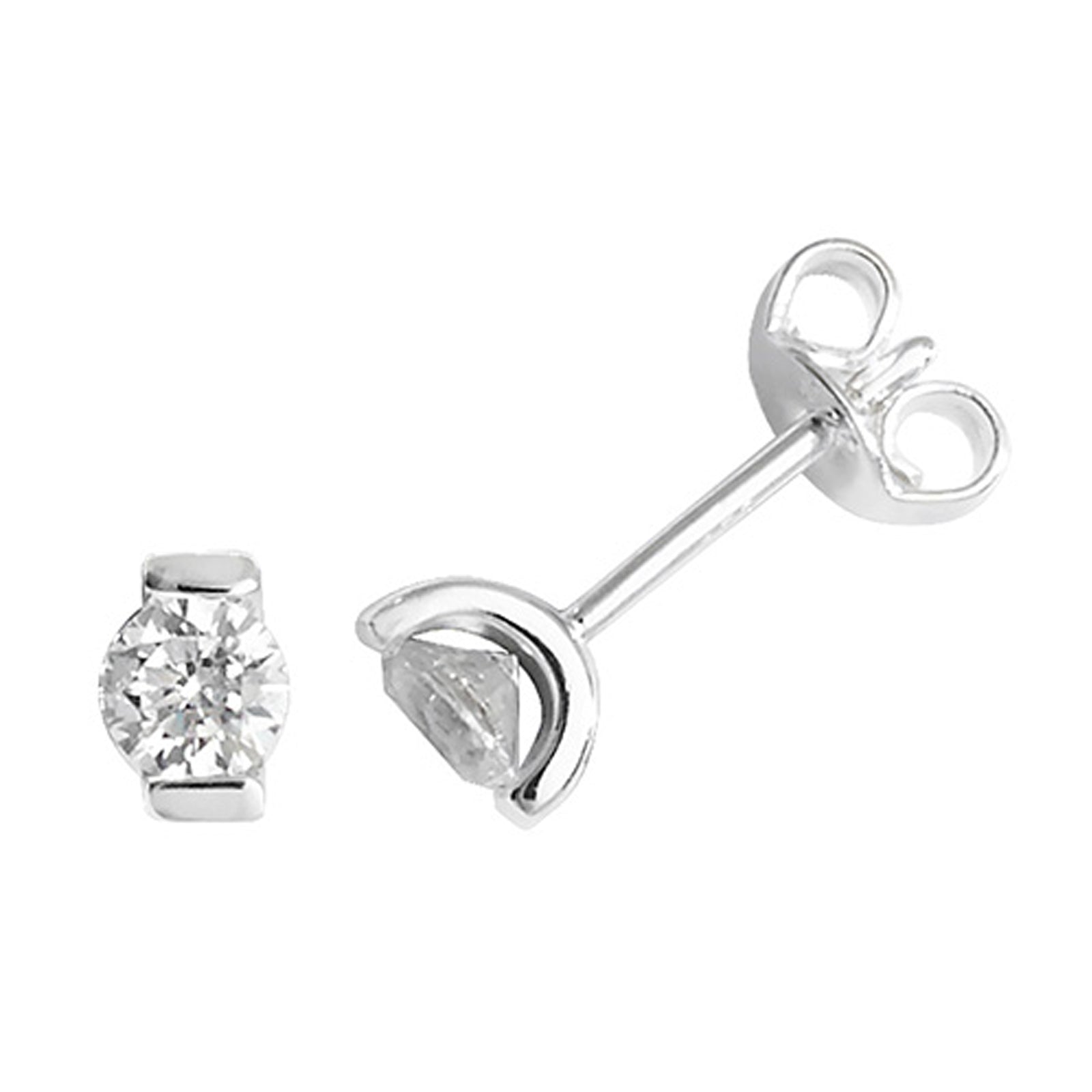 SIL BAR SET CZ STUD