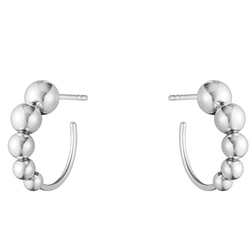 GEORG JENSEN SILVER MOONLIGHT GRAPES HOOP EARRINGS