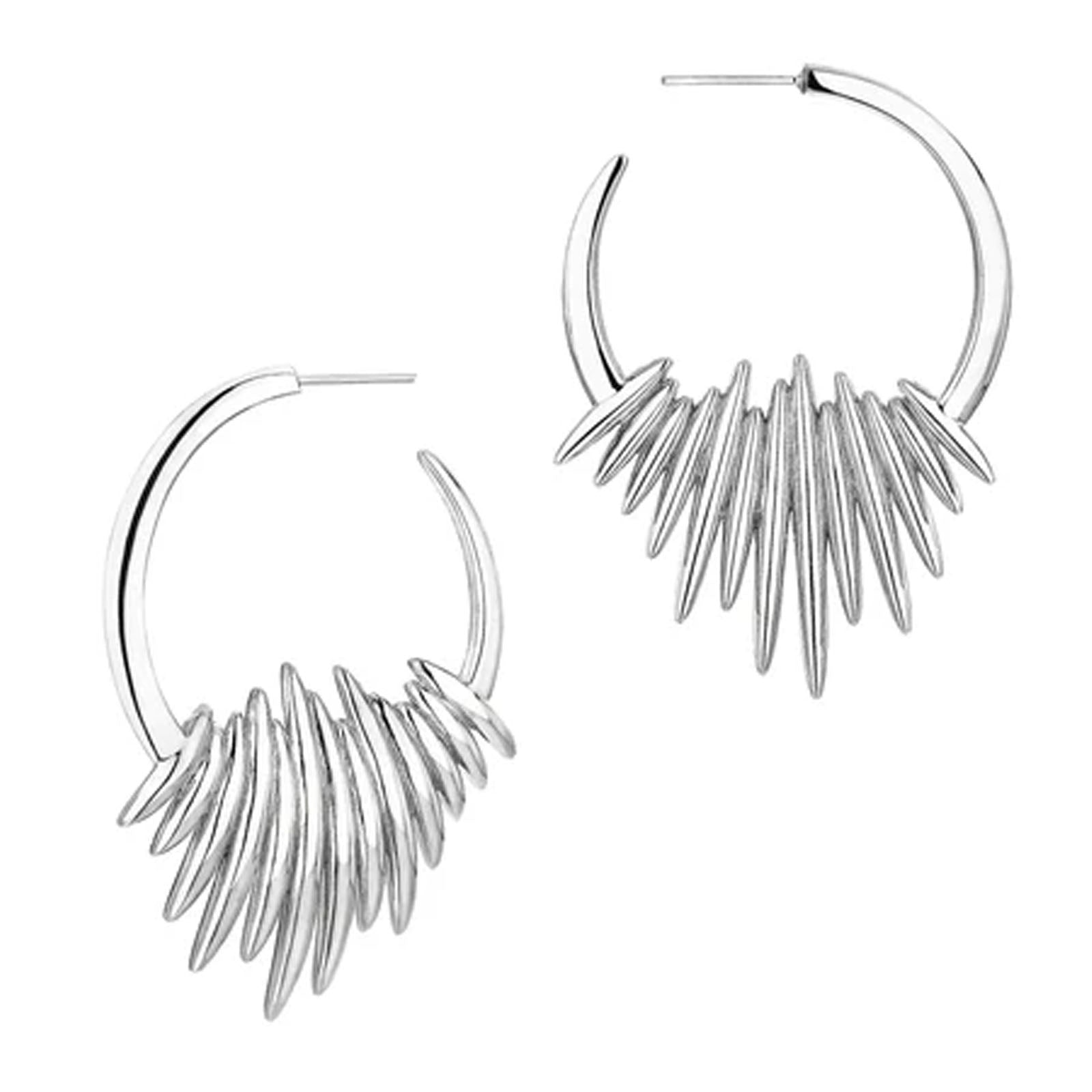 SHAUN LEANE SILVER QUILL ROUND DROP EARRINGS QU039.SSNAEOS