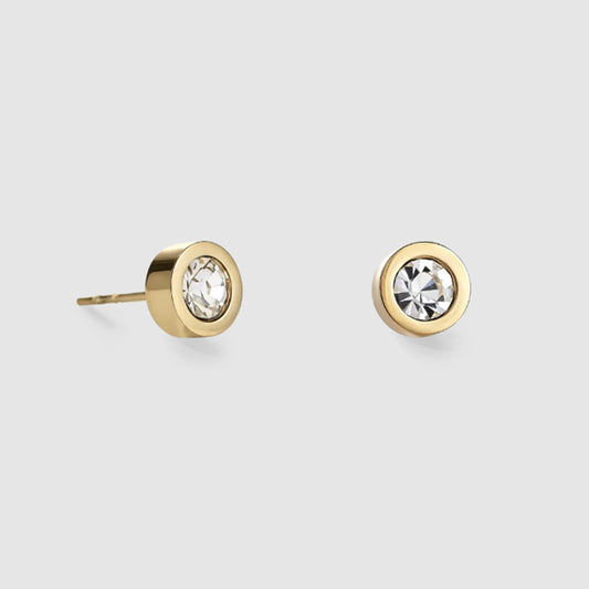 CDL CRYSTAL GOLD EARRINGS