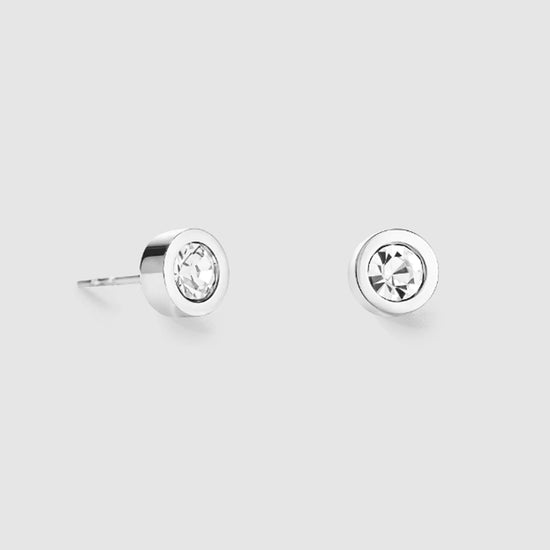 CDL CRYSTAL SILVER EARRINGS