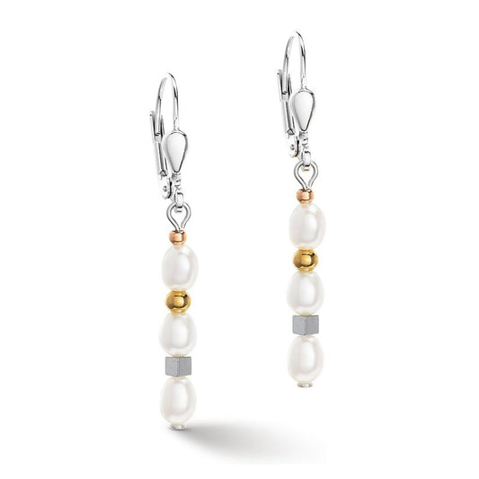 CDL FWP WHITE-TRICOLOUR EARRING