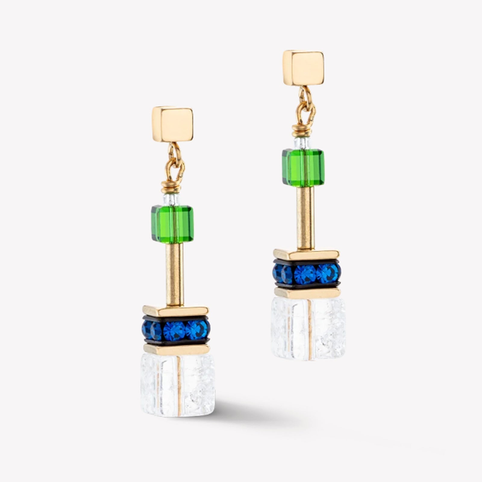 CDL NATURE MULTICOLOUR GOLD EARRINGS