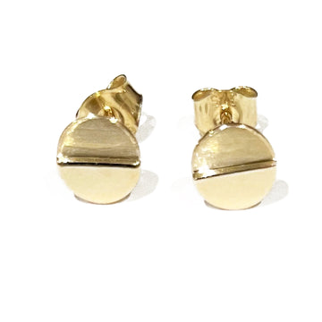 9ct Yellow Gold Satin/Polish Screw Head Stud Earrings