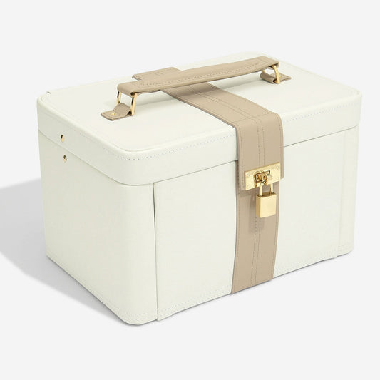 DULWICH BELGRAVIA LARGE JEWELLERY BOX CREAM LEATHER