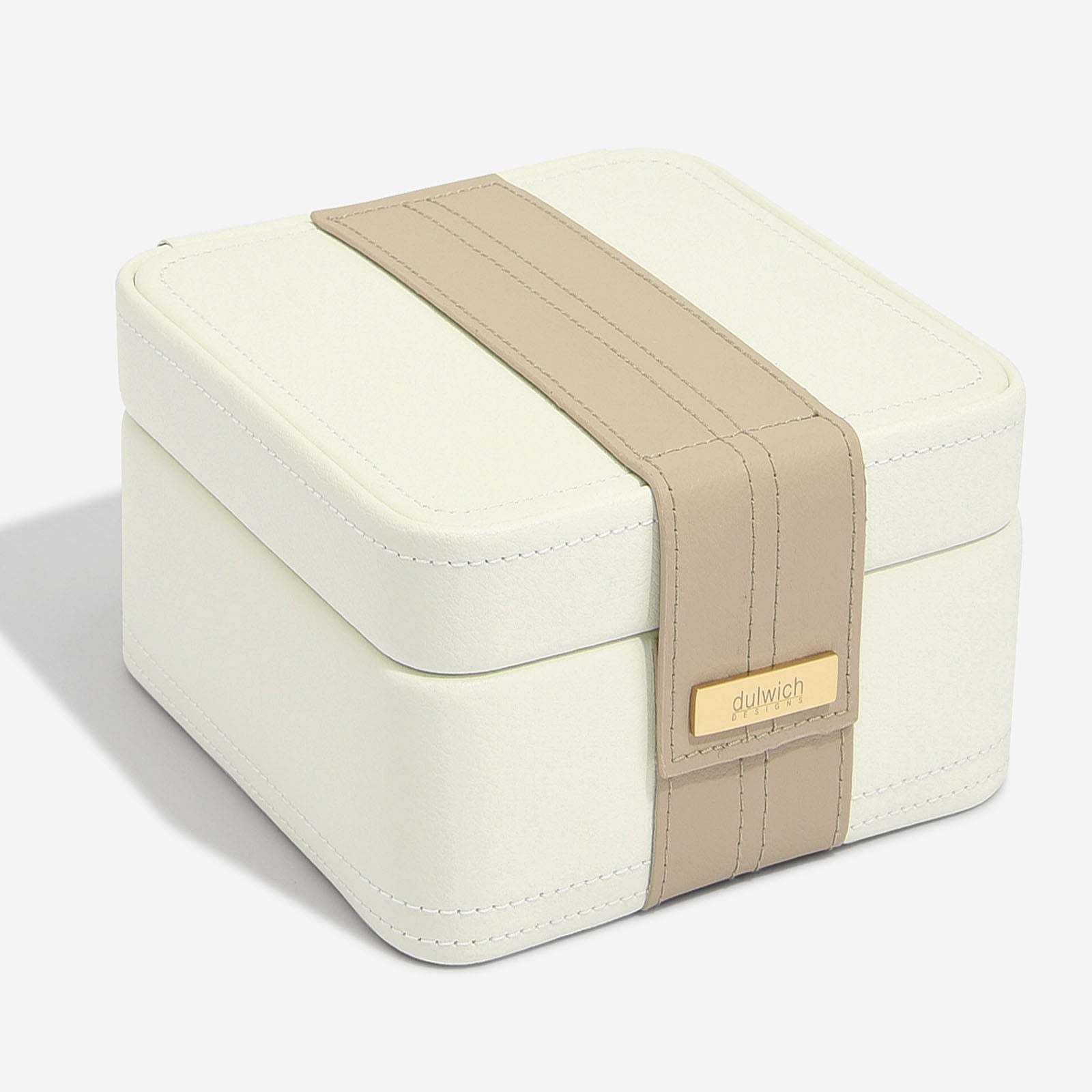 BELGRAVIA EARRING BOX CREAM & MINK LEATHER