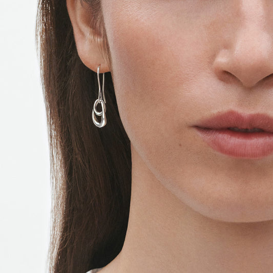 Georg Jensen Silver Offspring Drop Earrings