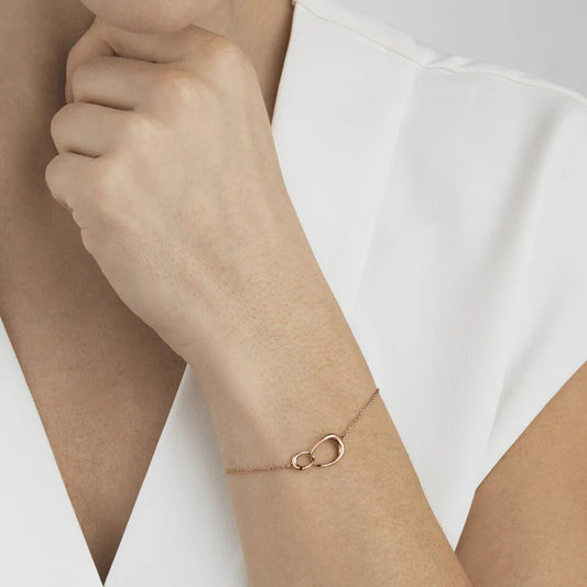 Georg Jensen 18ct Rose Gold Offspring Interlocking Bracelet