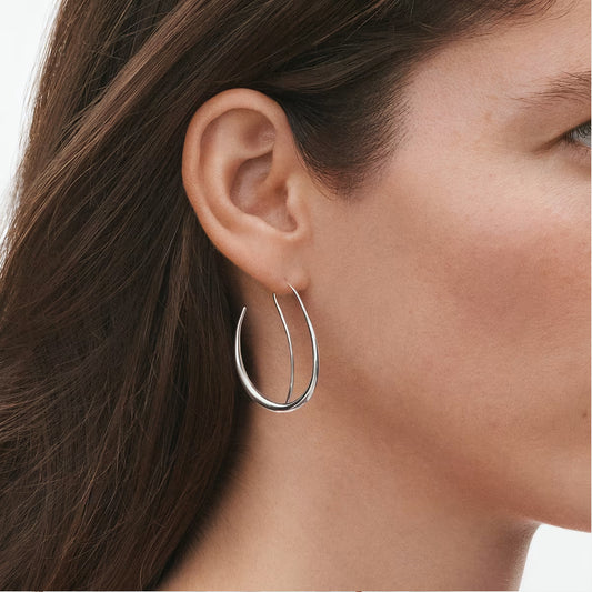 Georg Jensen Silver Offspring Double Hoop Earrings