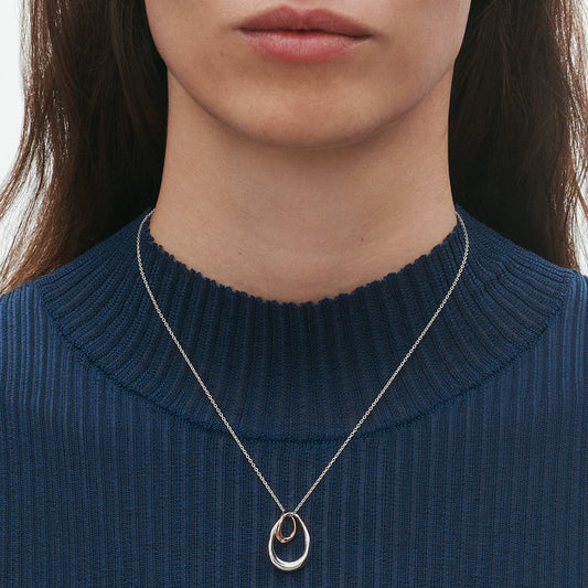 Georg Jensen Silver & 18ct Rose Gold Offspring Necklace