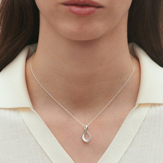 Georg Jensen Silver Infinity Pendant & Chain Necklace