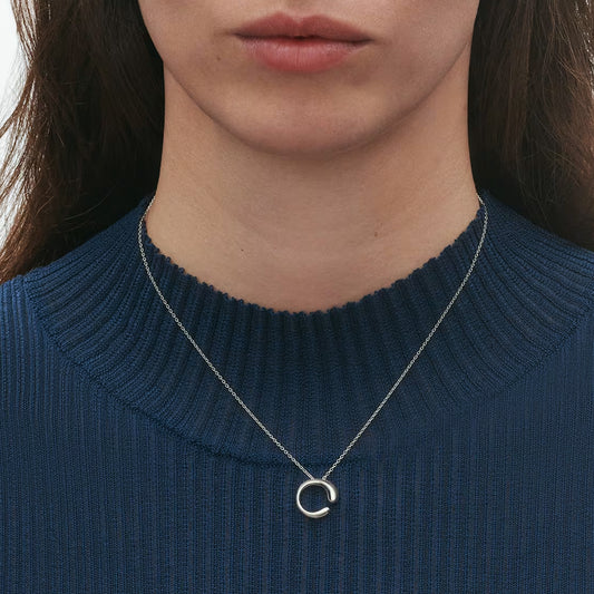 Georg Jensen Silver Mercy Small Pendant & Chain Necklace