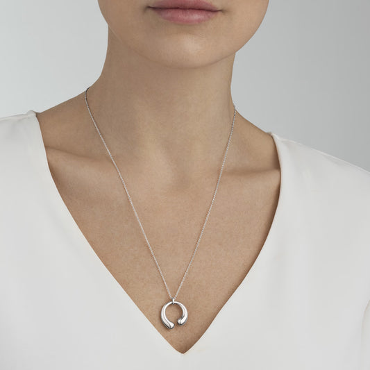 Georg Jensen Silver Mercy Medium Pendant & Chain Necklace