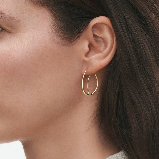 Georg Jensen 18ct Yellow Gold Offspring Double Earhoops