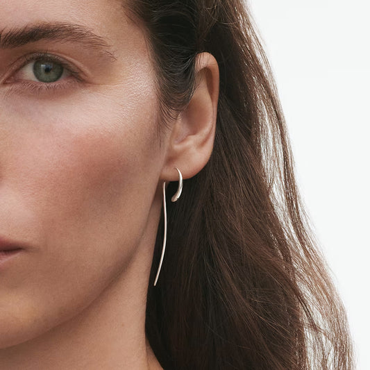 Georg Jensen Silver Mercy Long Thread Earrings