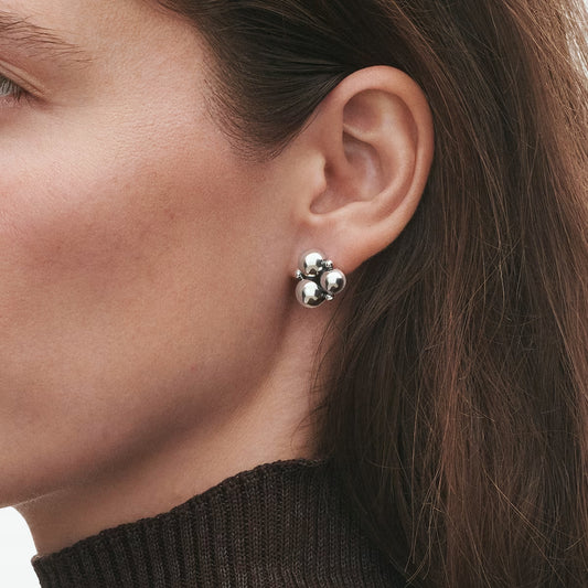 Georg Jensen Silver Moonlight Grapes Stud Earrings