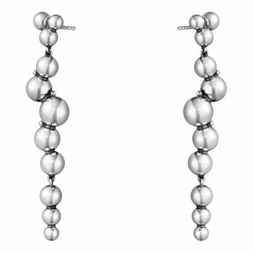Georg Jensen Silver Moonlight Grapes Long Drop Earrings