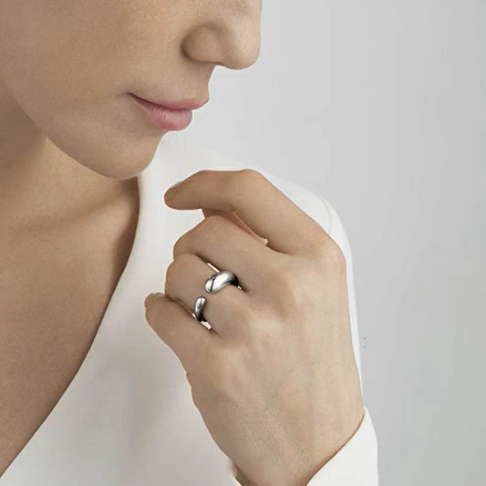 Georg Jensen Silver Mercy Small Ring Size 50