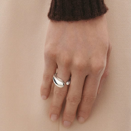 Georg Jensen Silver Mercy Large Ring Size 54