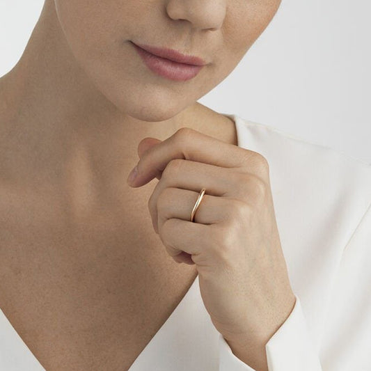 Georg Jensen 18ct Rose Gold Offspring Ring Size 54