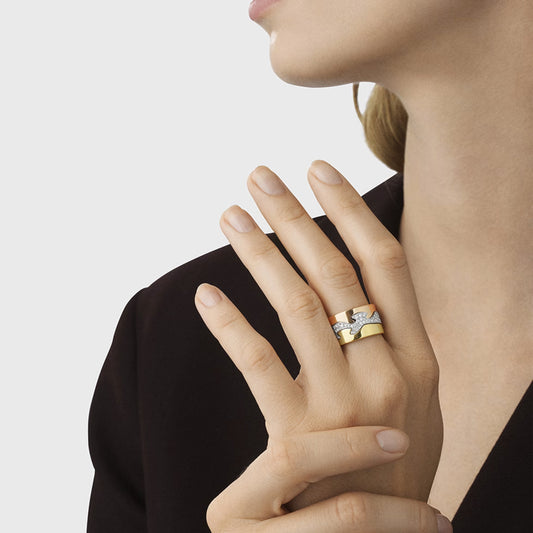 Georg Jensen 18ct Rose Gold Fusion End Ring Size 56