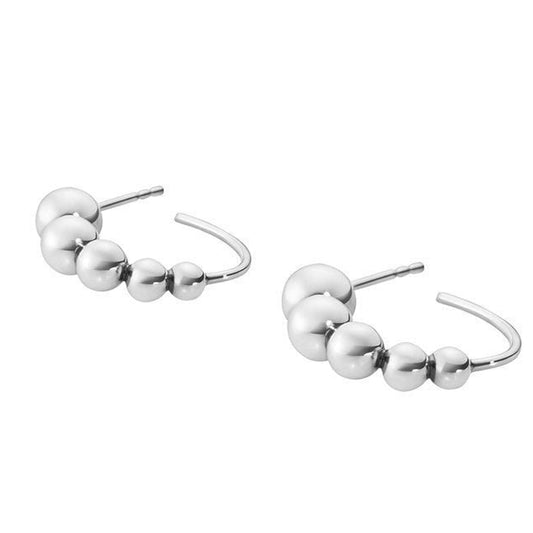 Georg Jensen Silver Moonlight Grapes Hoop Earrings