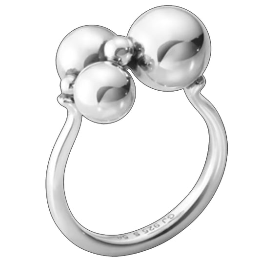 Georg Jensen Silver Moonlight Grapes Ring Size 58