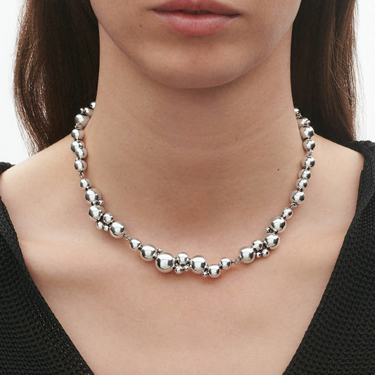 Georg Jensen Silver Moonlight Grapes Medium Length Necklace