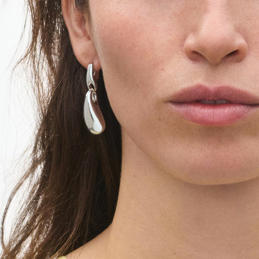 Georg Jensen Silver Reflect Drop Earrings
