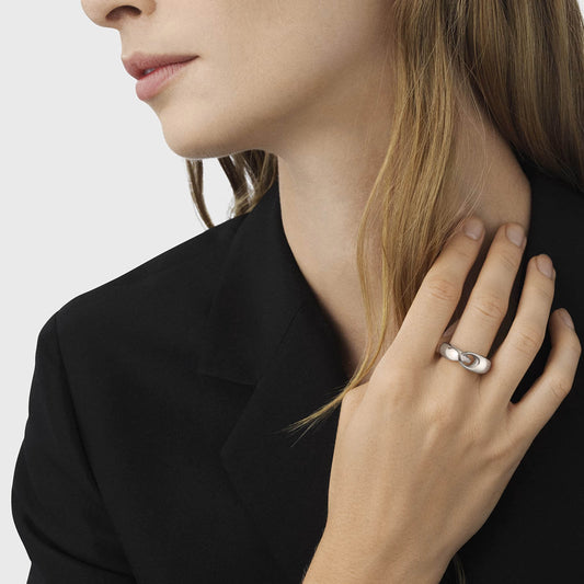 Georg Jensen Silver Reflect Ring Size 58