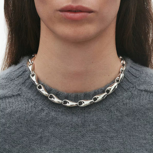 Georg Jensen Silver Reflect Graduated Necklace