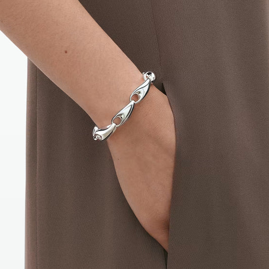 Georg Jensen Silver Reflect Large 19.5cm Bracelet