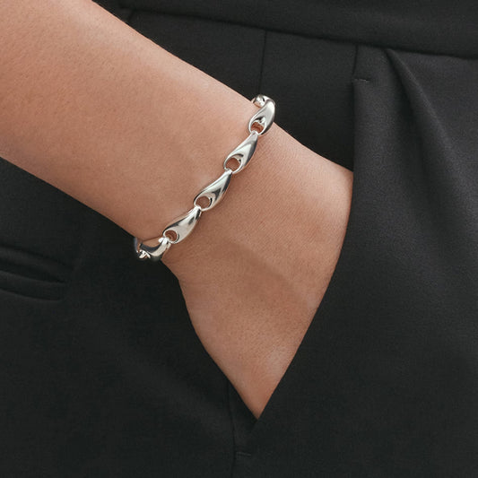 Georg Jensen Silver Reflect Medium 20cm Bracelet