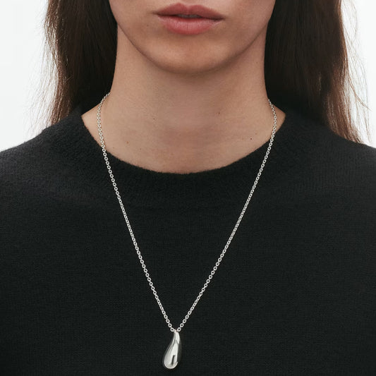 Georg Jensen Silver Reflect Medium Pendant & Chain Necklace