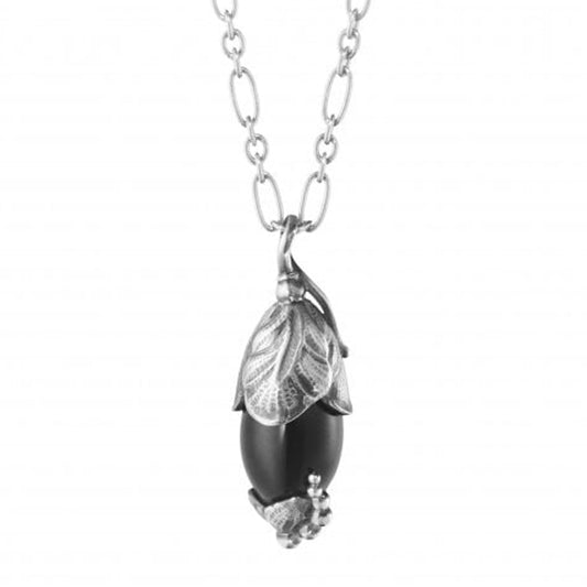 Georg Jensen Silver Heritage Onyx Pendant & Chain