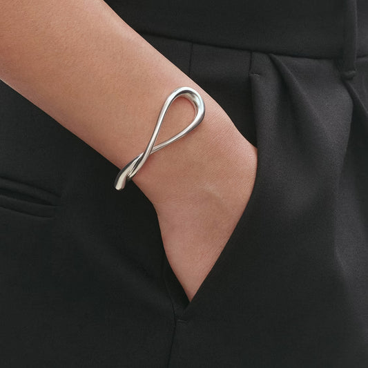 Georg Jensen Silver Mercy Twist Medium Size Bangle