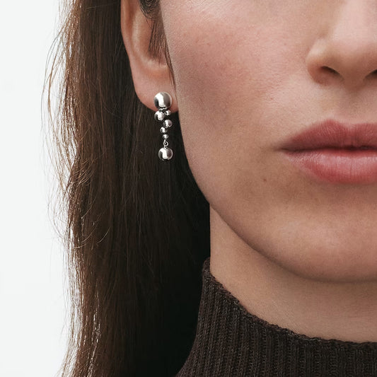Georg Jensen Silver Moonlight Grapes Small Drop Earrings