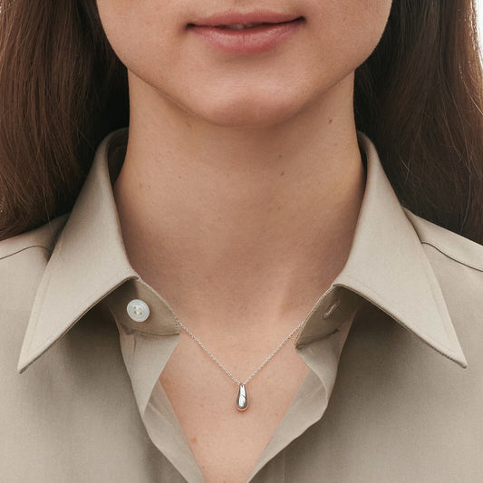 Georg Jensen Silver Reflect Mini Pendant & Chain Necklace
