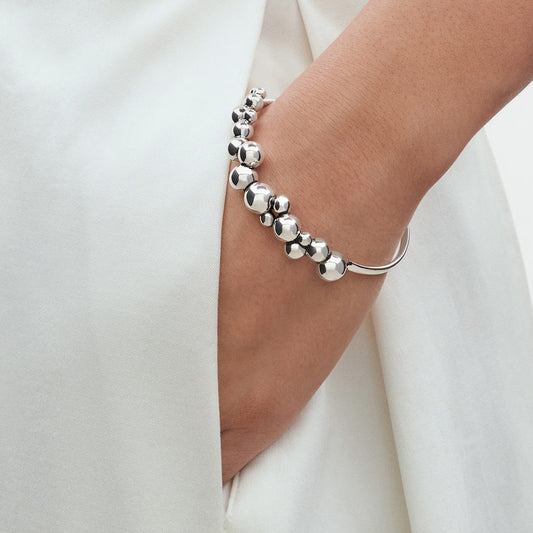 Georg Jensen Silver Moonlight Grapes Medium Size Bangle