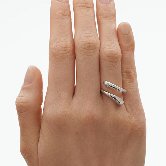 Georg Jensen Silver Mercy Twisted Ring Size 54