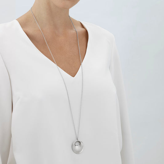 Georg Jensen Silver Hidden Heart Large Necklace