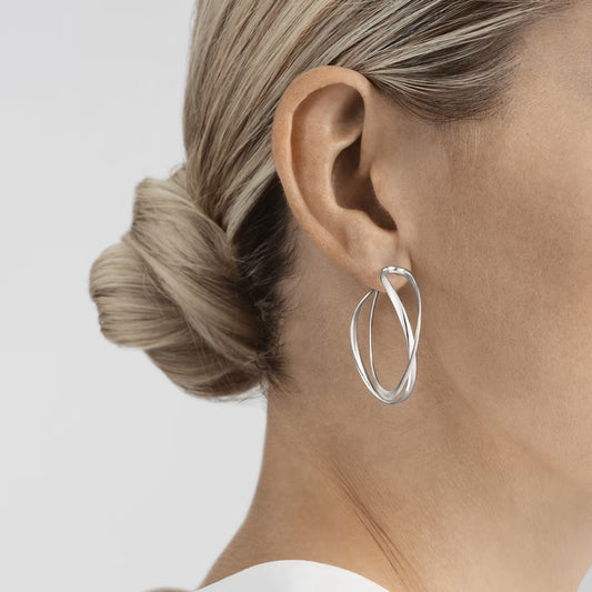 Georg Jensen Silver Infinity Large Hoop Earrings