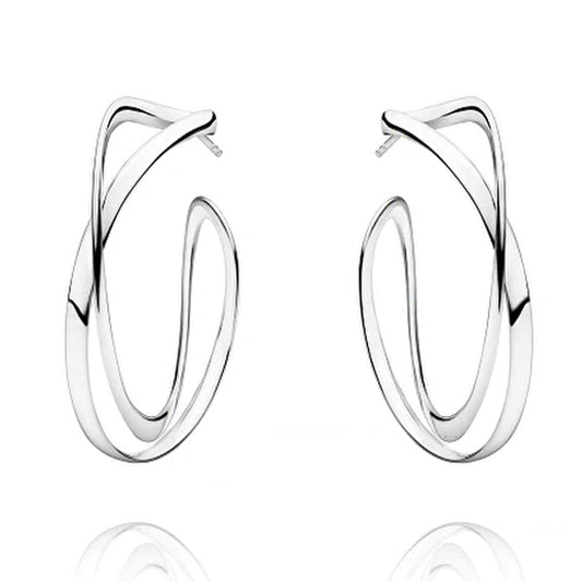 Georg Jensen Silver Infinity Large Hoop Earrings