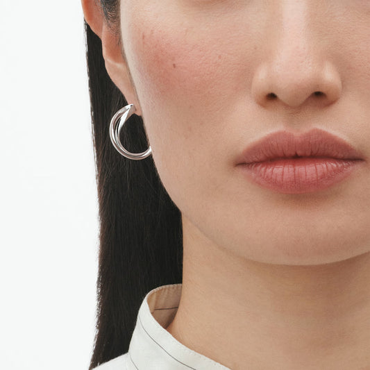 Georg Jensen Silver Small Infinity Hoop Earrings