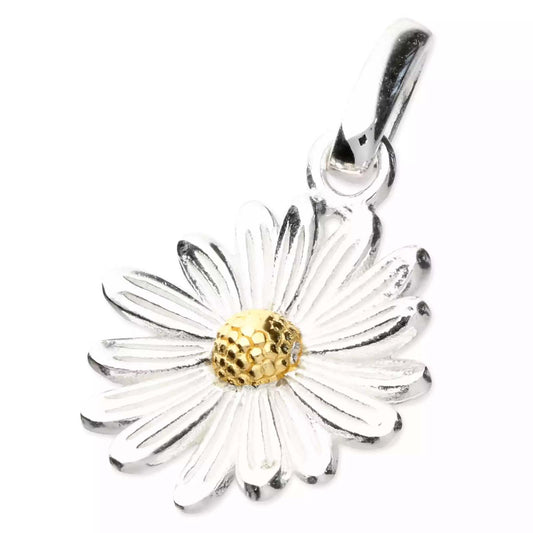 Sterling Silver & Gold Plated Daisy Pendant