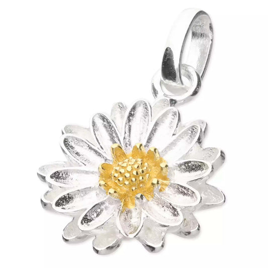 Sterling Silver & Gold Plated Aster Flower Pendant