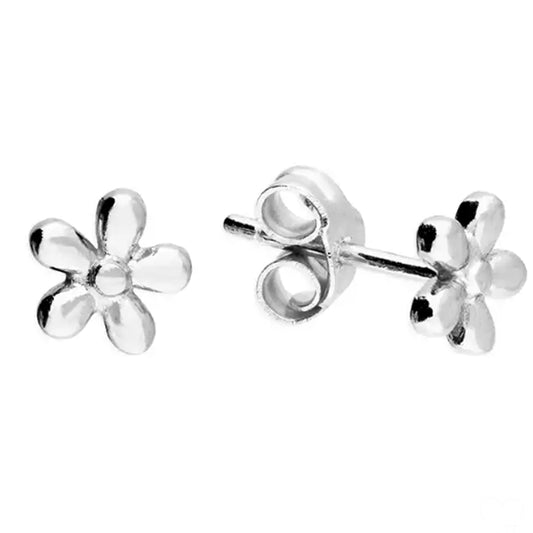 Sterling Silver 6mm Daisy Flower Stud Earrings