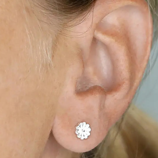 Sterling Silver Daisy Stud Earrings