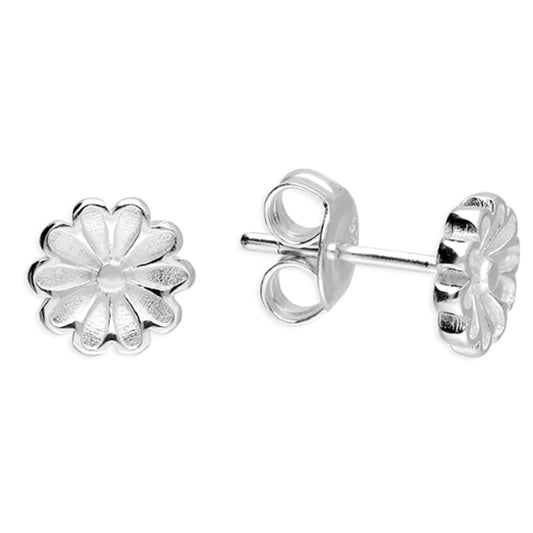 Sterling Silver Daisy Stud Earrings